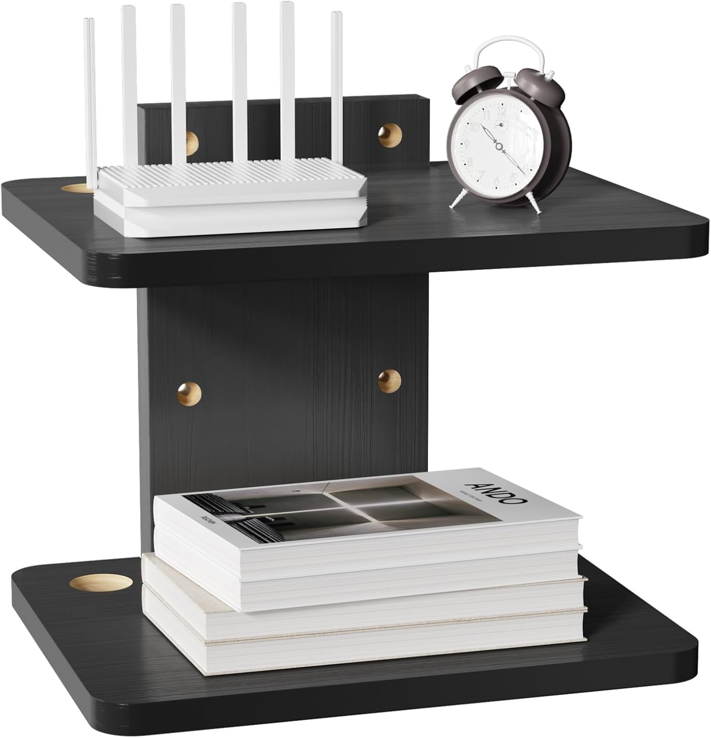 Wall Mount Shelf 2 Tier Black For Cable Box DVD Player