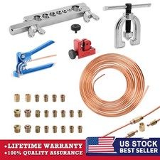 25Ft 3/16 Copper-Coated Brake Line Kit Include 16 Fittings,2 Unions and 4 Nuts 