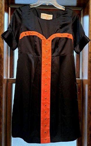 Lauren Moffatt Retro 60s Mod Inspired Silk Dress ♤ Size 8 ♤ Red /Blue Colorblock