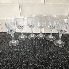 Cristal d'Arques Paris Longchamp Collection 6 x Wine Glasses Made In France