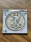 1919 S Walking Liberty Silver Half Dollar VG Very Good Better Coin (Raw15936