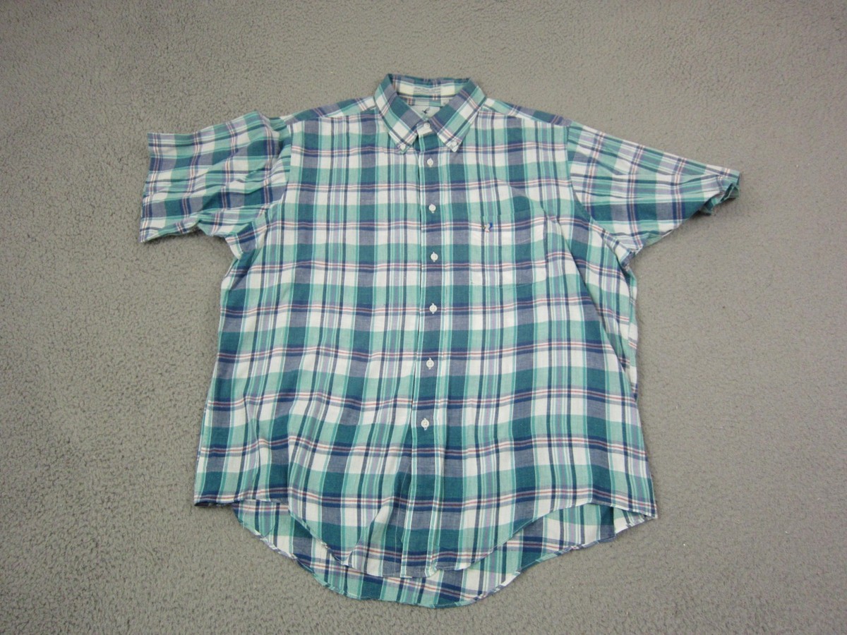 Vintage Flying Scotsman Shirt Adult Extra Large XL Blue Plaid Mens 