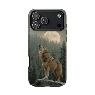 Phone Ink - Case for iPhone/Galaxy/Pixel - Howling Wolf Moon Forest