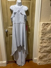 H HALSTON High Low Dress Light Blue Pale Blue NWT Size 12