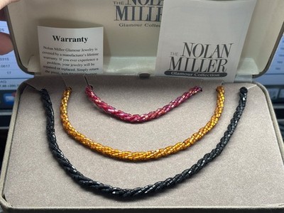 New in box 3 NOLAN MILLER Glamour Collection 36'' COUTURE BEAD Necklace set