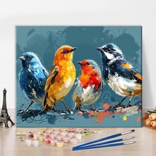 Colorful Birds Adults' Paint-by-Number Kits, 16x20 inches, Bird