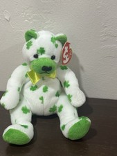TY Beanie Baby - 2001 CLOVER the Irish Bear 7.5"...NEW with Tags