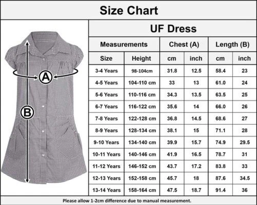 Enfants Filles Vichy École Robe Imprimé Carreaux Robes avec Assorti Chouchous - Photo 2/2