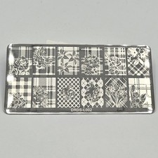nail art stamping plate resin art craft DRDS-L002 plaid flowers