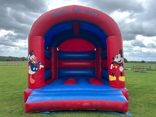 Commercial Mickey Mouse and Donald Duck bouncy castle Ex hire unit