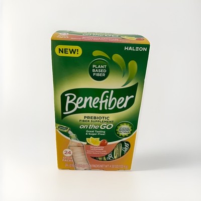 Benefiber On The Go Prebiotic Fiber Supplement Strawberry Lemonade Exp 06/2026