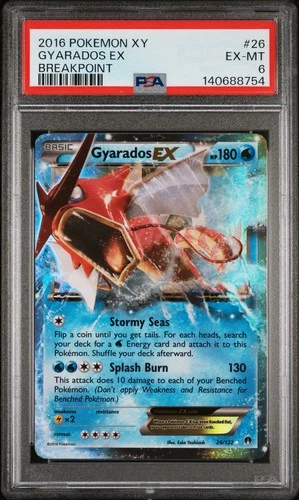 2016 POKEMON XY BREAKPOINT #26 GYARADOS EX PSA 6