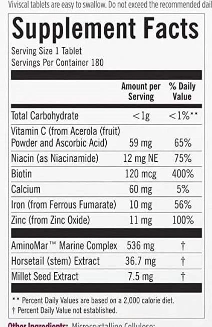Viviscal Women's Hair Growth Supplements 180 Tablets - Image 2 of 4