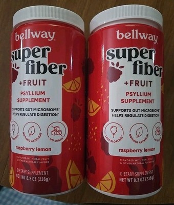 Bellway Super Fiber + Fruit Psyllium Husk Raspberry Lemon 8.3oz x2