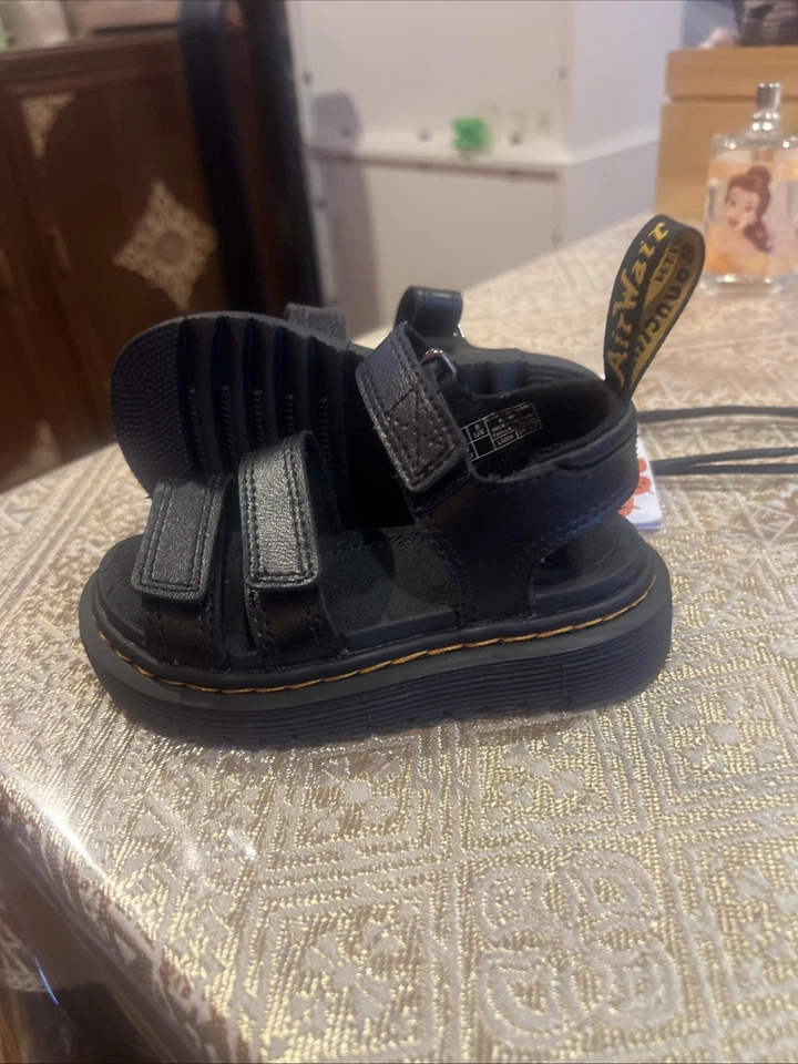 Sandalias Dr. Martens Niños Klaire Correa Cuero Negras Niñas Talla US 8 UK 7 EU 24 Foto 3 de 4
