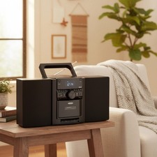 Bluetooth Portable CD Player with Cassette Radio Stereo Speakers Mini Music S...