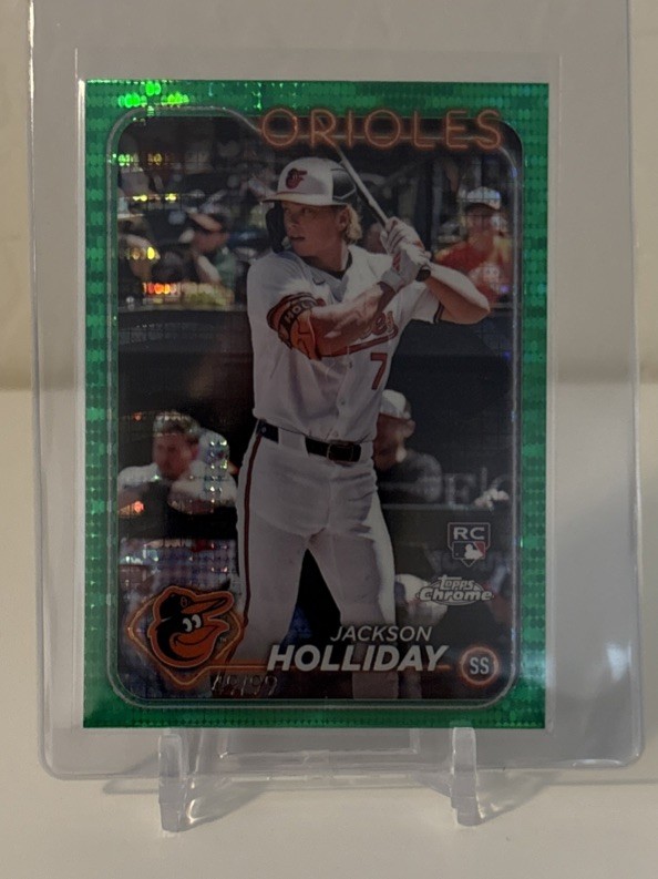 2024 Topps Chrome - Jackson Holliday #88 Green Sonar Refractor /99 (RC)