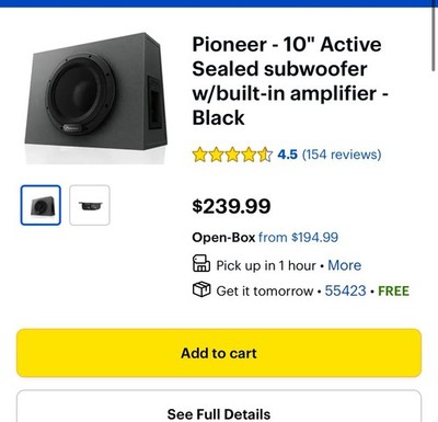 Pioneer TS-WX1210A 12 Inches 300W Active Subwoofer