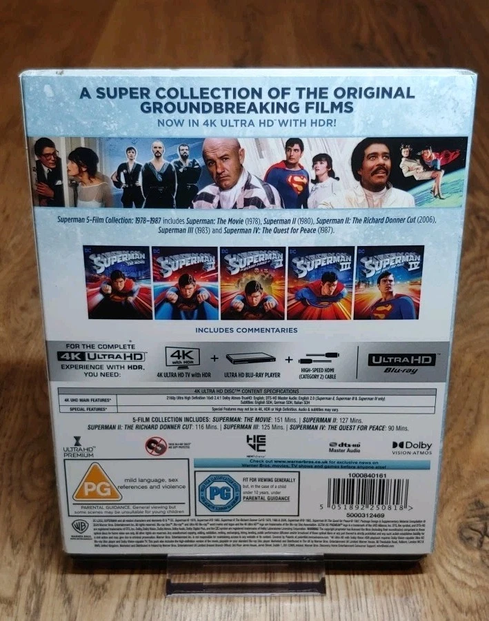 Superman 1-4 Collection - 4K UHD 4K Ultra HD Superhero Action * 1 MISSING DISC* - Image 2 of 4