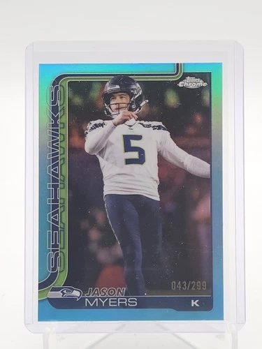 JASON MYERS 2025 TOPPS CHROME TEAL REFRACTOR /299 #280 SEAHAWKS Q3844
