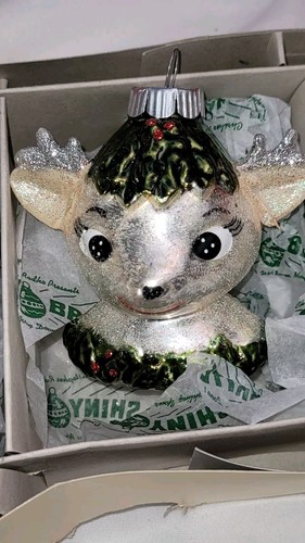 3 CHRISTOPHER RADKO "Shiny Brite" Christmas Ornaments Santa Snowman Boxed Set 3" - Picture 8 of 12