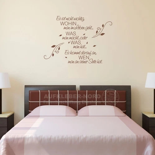 Wandtattoo WOHIN man im Leben.. 70cm A10 Blumenranke Wandaufkleber Sprüche Zitat - Bild 3 von 8