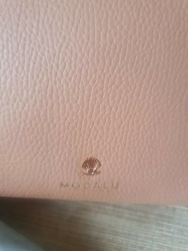 Modalu London Light Pink Nude Leather Gold Hardware Shoulder Tote Handbag Hobo - Picture 3 of 11
