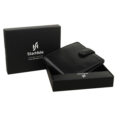 STARHIDE Herren schmale Designer-Geldbörsen RFID-blockierende glatte Echtleder-Geldbörse