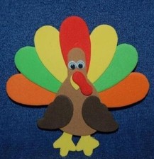 Thanksgiving Turkey Note Clip, Foam Refrigerator Magnet, Made in the USA