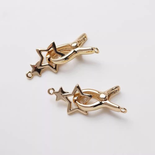 1pcs Gold/Silver Star Lobster Claw Clasp,Bracelet Necklace End Connector Clasp - Picture 3 of 9
