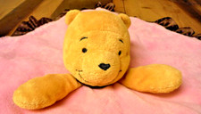 Winnie the Pooh Baby Lovey Cute and Cuddly Bear Disney Pink Security Blanket