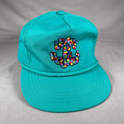 Leaps & Bounds Hat Men Blue Snapback Cap Retro Yupoong Vtg 90s Rope