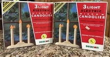 Vintage 1960's Beacon Window Candolier Box Plastic Christmas Light Ivory Candles