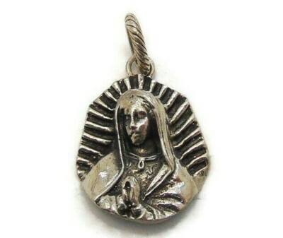 Virgin Mary (Virgen de Guadalupe) Pendant .925 Sterling Silver.
