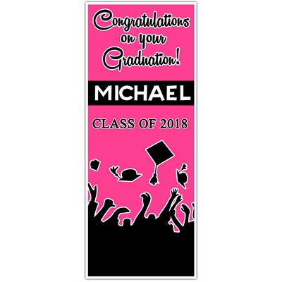 Class Of 2018 Graduation Door Banner Black And Fuchsia Backdrop Ebay