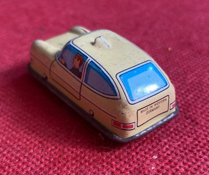 TECHNOFIX Modellino Auto in latta Giallo Made in West Germany - Immagine 2 di 3