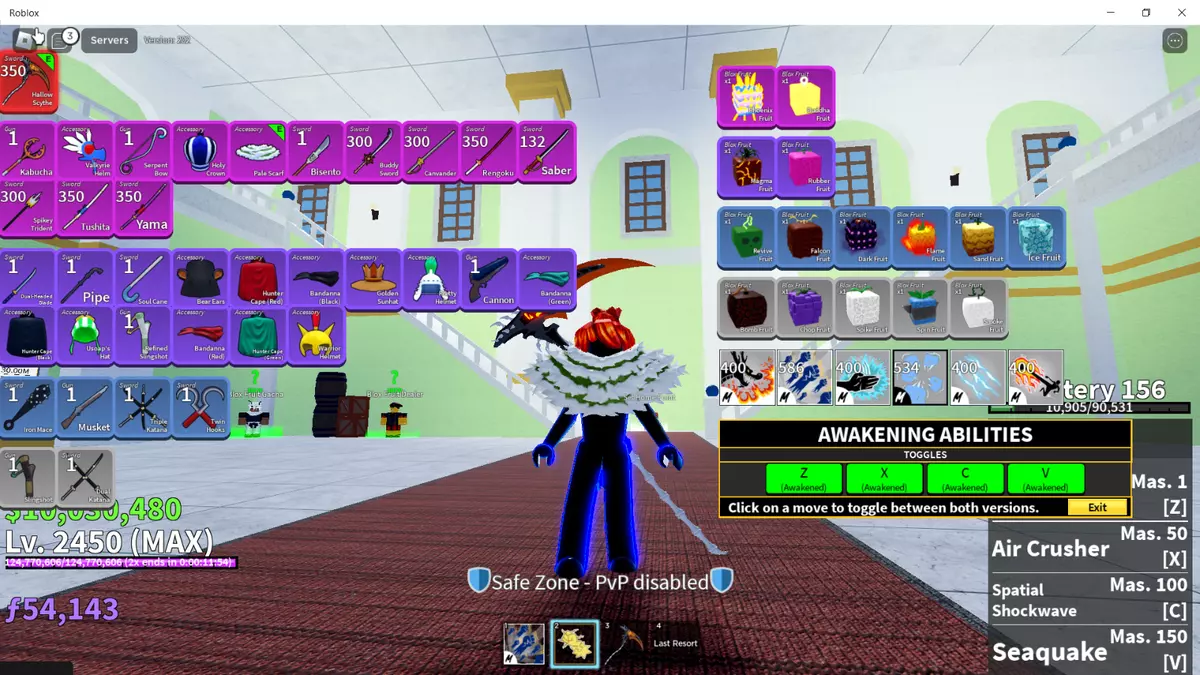 BLOX FRUIT ACCOUNT 🔥 GODHUMAN HS SG, QUAKE V2, HUMAN V3 (unverified) G16