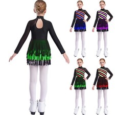 Kids Girls Dress Shows Rompers Performance Unitard Roller Leotard Winter Ballet