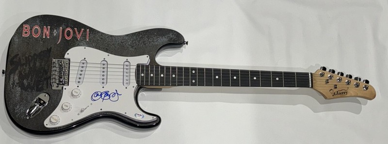 JON BON JOVI SIGNED CUSTOM SLIPPERY WHEN WET ELECTRIC GUITAR BON JOVI PSA COA