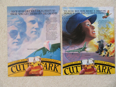 Ads, Cutty Sark Scotch Whiskey, Maxie & Kris Anderson, Kitty O'Neil
