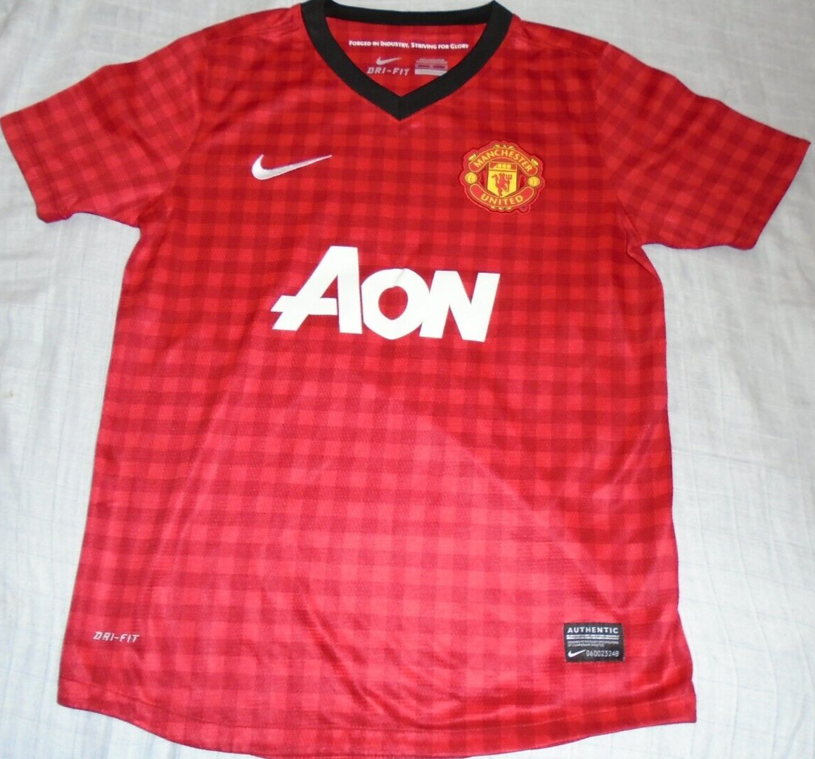 Nike Authentic Manchester United Futbol Soccer AON Dri-Fit Jersey