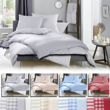 Lorena Fein-Flanell Bettwäsche Daphne uni gestreift kariert Kinderbettwäsche