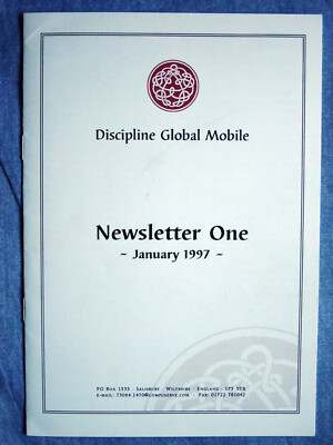 Robert Fripp King Crimson - DISCIPLINE GLOBAL MOBILE DGM Newsletter One 1997 