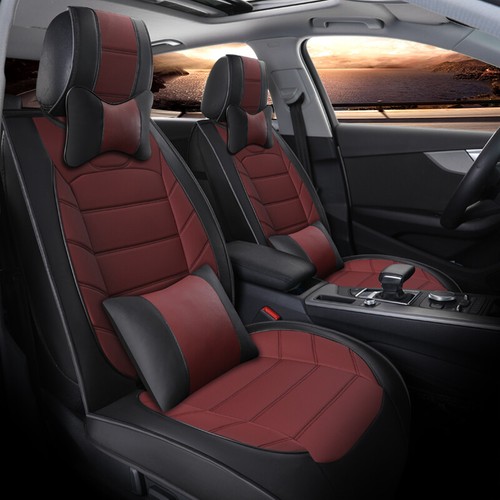 Universal 5 Seat Covers Auto Truck SUV Front & Rear Leather Full Set Protectors - Picture 23 of 48