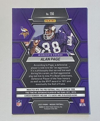 2023 Panini Mosaic Alan Page #156 Minnesota Vikings | eBay