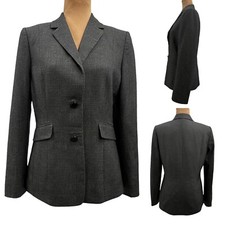 Tahari ASL Arthur S. Levine Two Button Blazer Pockets Lined Grey Size 6 130