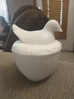 Vintage Candle Holder AVON Milk Glass 'Nesting Dove'  5"