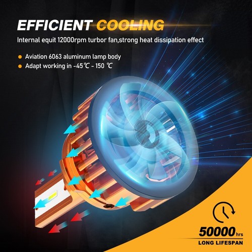 AUXBEAM H9 H11 LED Headlights High Low Beam 90W 52W 20000LM Super Bright White - Picture 5 of 12