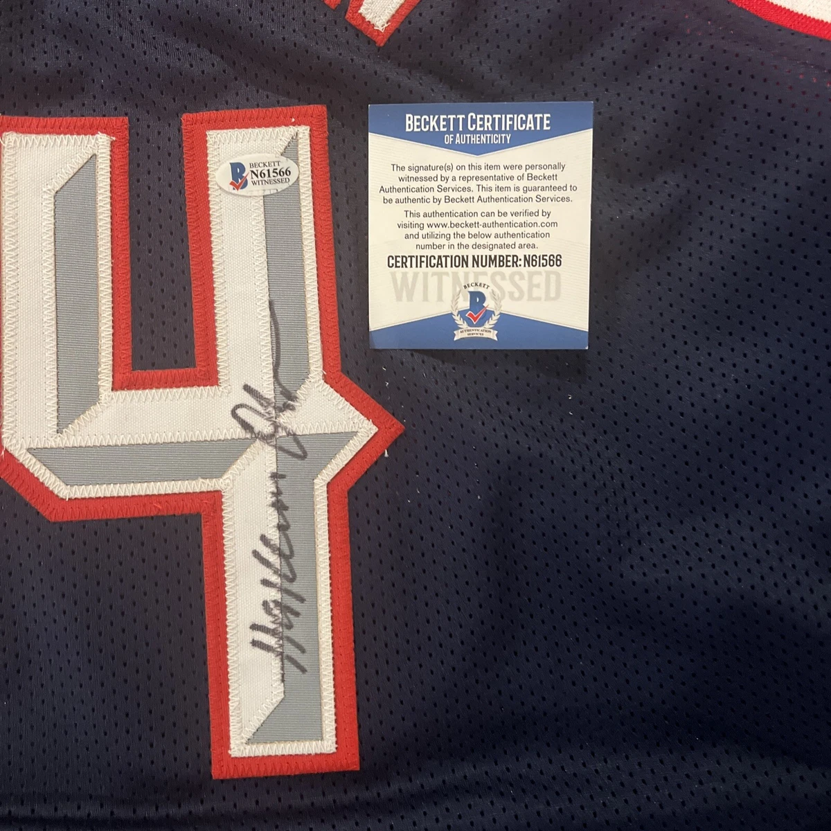 Hakeem Olajuwon Autographed Blue Pro Style Jersey- Beckett W Hologram – The Jersey Source