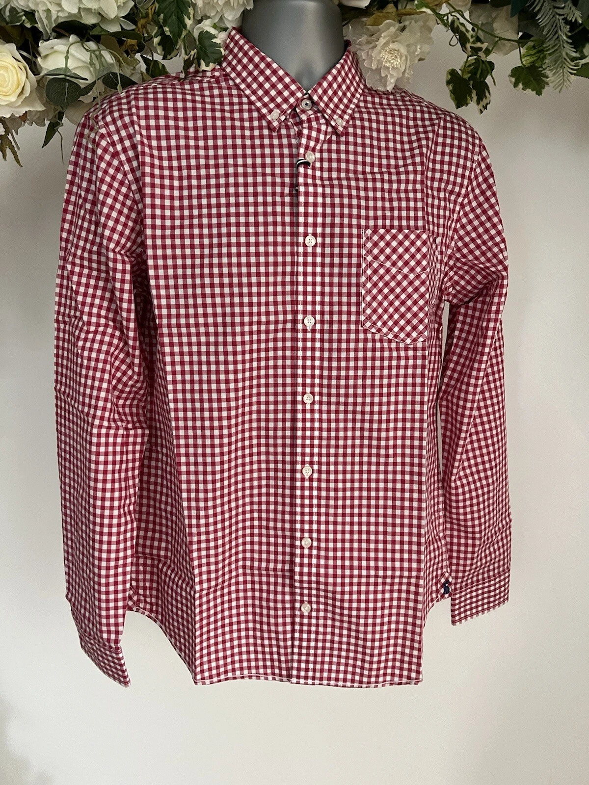 JOULES Goodridge Men's Shirt Size M Medium Gingham Check Cotton Long Sleeve NEW